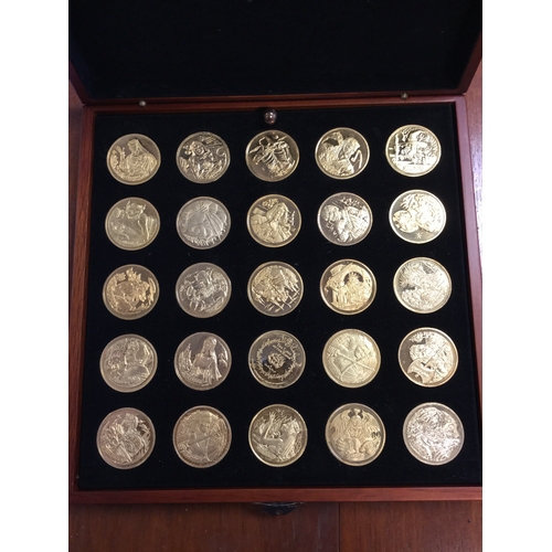 7 - A set of Danbury Mint limited edition Lord of The Rings 
gold plated medallions -