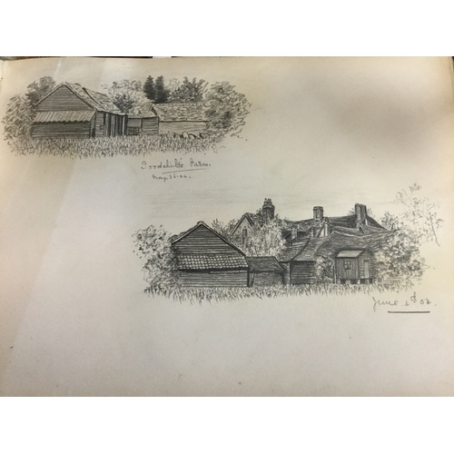 179 - An early 20th century artists sketchbook, 
containing works by Helen M Ogden, including botanical st... 