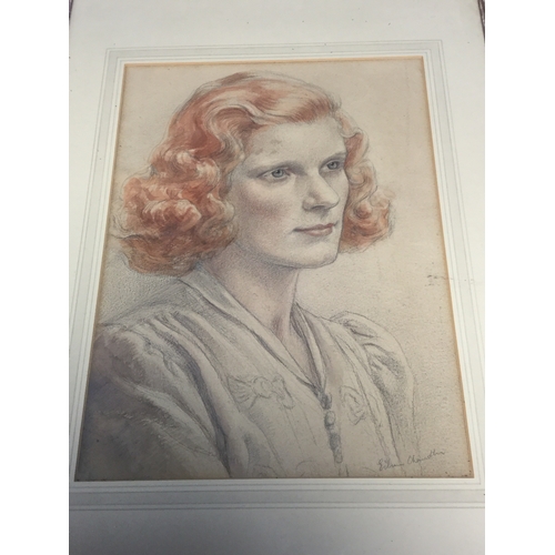 181 - A head and shoulder portrait of a girl, 
signed Eileen Chandler, another study of a girl dated 1881 ... 