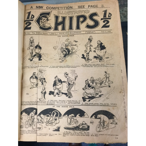 187 - A quantity of Chips comics 1896-1897, 
in bound book -