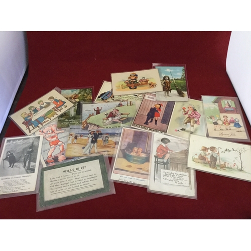 216 - Postcards: Approximately 40 cartoon 
and humorous postcards -