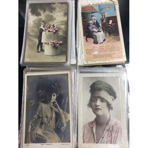 219 - Postcards: A quantity of loose cards, 
including topographical, portrait, greetings, some Bamforths ... 