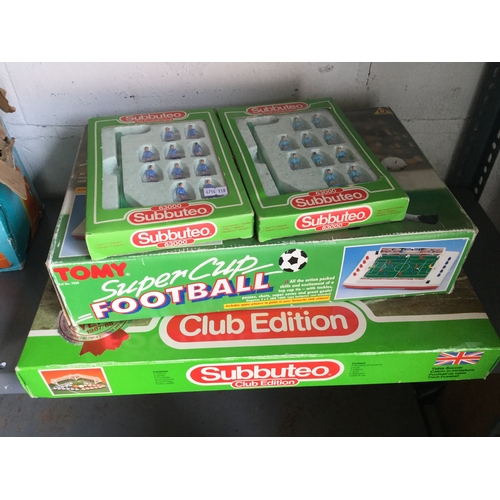 232 - A Supercup football game, 
a Subbuteo set and two extra teams -