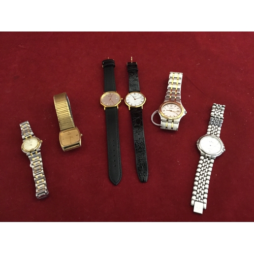 10 - Six wristwatches, to include gent's Bulova 
with octagonal case, Rotary, Seiko etc -