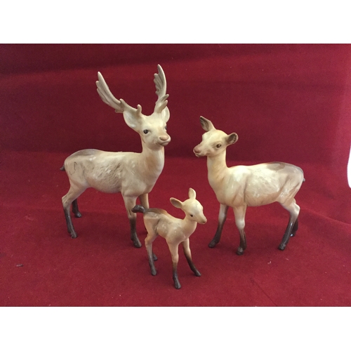 102 - A Beswick deer family group, 
comprising stag, doe and faun (3) -