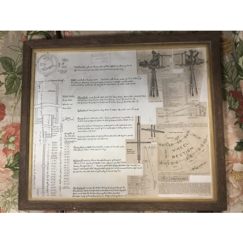 120 - Of Local Interest: A framed display of plans 
and architects/engineers notes relating to the well at... 