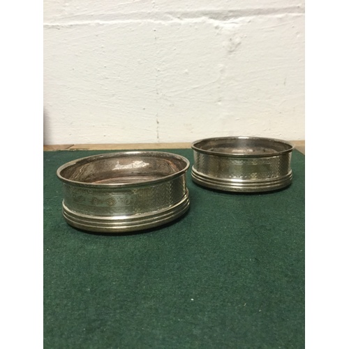 3 - A pair of silver bottle coasters, Birmingham 1983 -