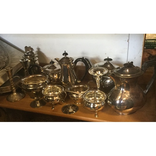 53 - A selection of silver plate including teawares -