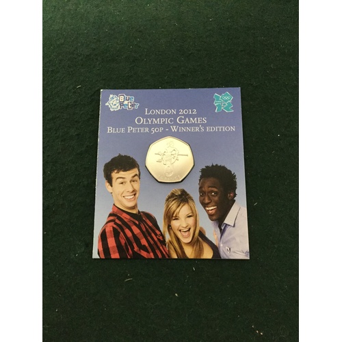 90 - Coins: A 2009 London 2012 Olympic Games Blue Peter 50p, Winner's Edition, sealed -