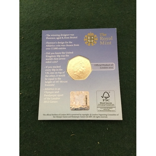 90 - Coins: A 2009 London 2012 Olympic Games Blue Peter 50p, Winner's Edition, sealed -