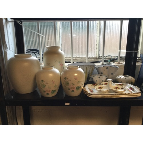 118 - A selection of Poole Pottery, two Rye Pottery wall pockets and other china -