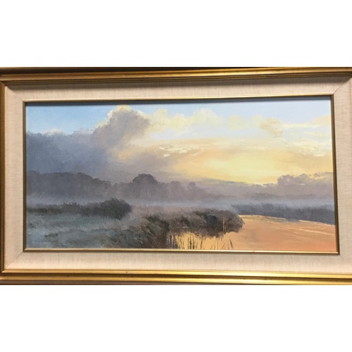 185 - Pamela Derry - 
Sunset, signed, oil on board -
