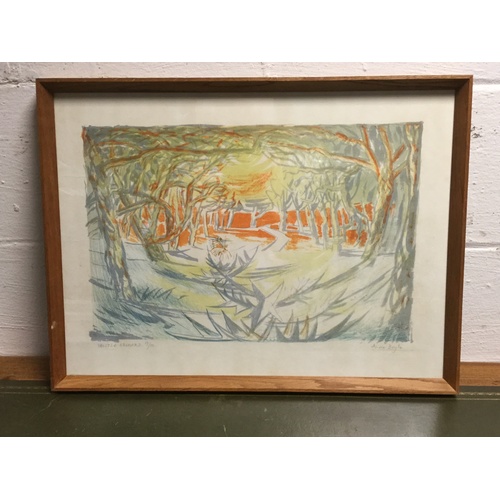 186 - After Alicia Boyle (1909-1997) - 
Thistle Orchard, signed and numbered 13/50 and works by Helga Hanf... 