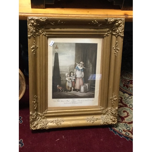 203 - A group of framed 19th century prints, including Cries of London -