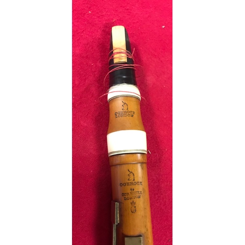 276 - A 19th century ivory mounted boxwood clarinet, by C Gerock, London -