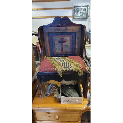 347 - A child's chair with painted decoration -