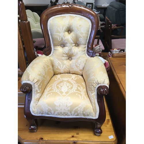 350 - A dolls chair, in the style of a 19th century button back chair -