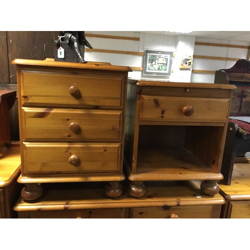 380 - A modern pine chest, of four drawers, together with two bedside chests -