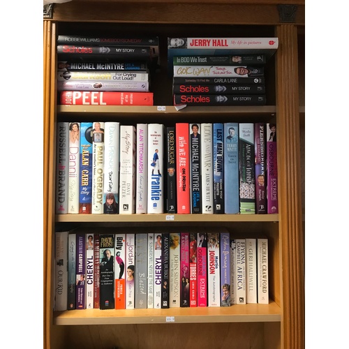 206 - Five shelves of books, mostly biography -