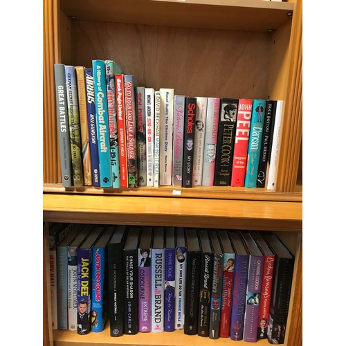206 - Five shelves of books, mostly biography -