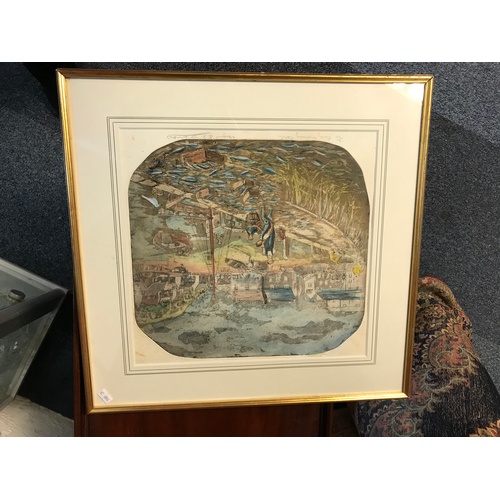 197 - Margaret E Z Levinson, 20th Century - 
Assorted framed works, to include study of Stonehenge and pri... 