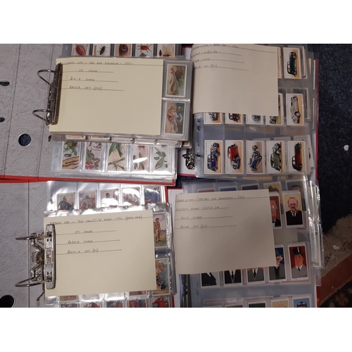 316 - Cigarette Cards: A quantity of cards, in four folders, mostly in sets -
