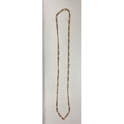 24 - A 9ct gold figaro link necklace -