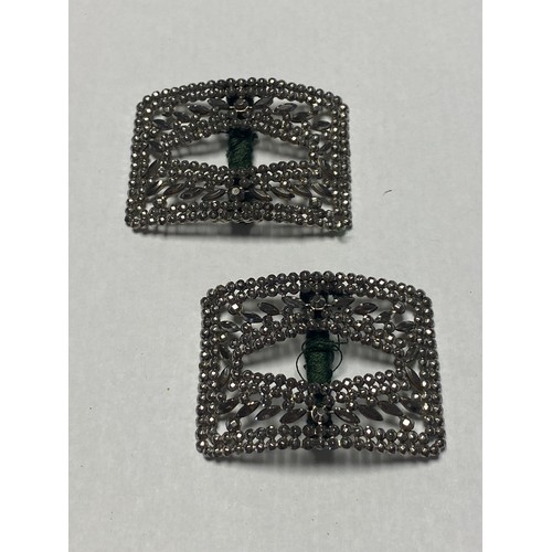 2 - A pair of 19th century cut steel buckles -