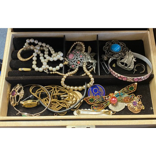 13 - Three jewellery boxes and contents, mostly costume jewellery -