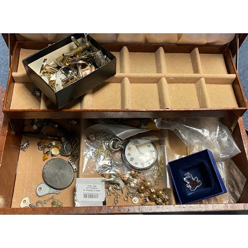 13 - Three jewellery boxes and contents, mostly costume jewellery -