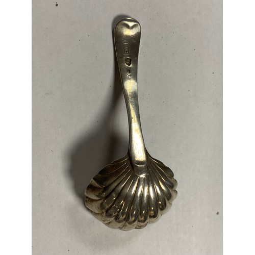 45 - A George III silver caddy spoon, Richard Crossley, London 1784, with shell shaped bowl -