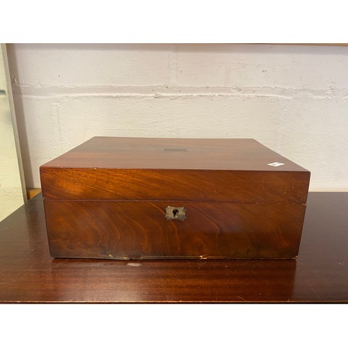 48 - A 19th century jewellery box, with lift out tray and lined interior -