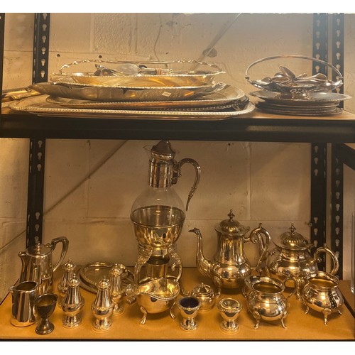 49 - A quantity of silver plate, to include teawares, trays etc -