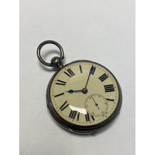 59 - A silver cased open face pocket watch -