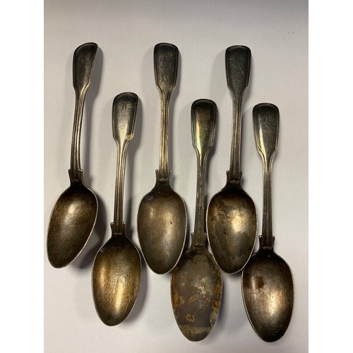 93 - A set of six Victorian silver spoons, Henry John Lias and Henry John Lias, London 1851 -