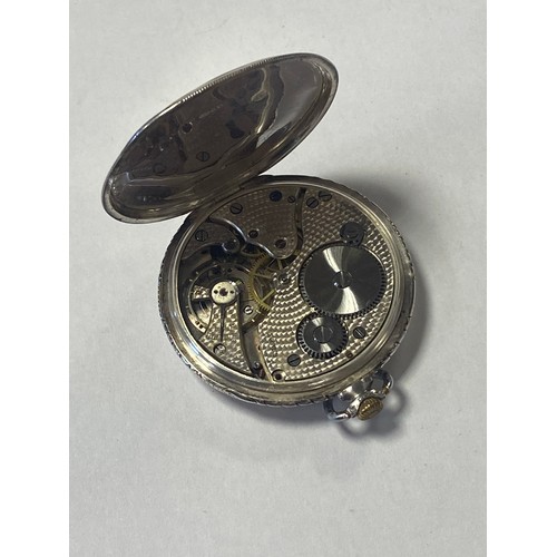 5 - A 1930's silver cased open face pocket watch, the dial with Arabic markers and subsidiary dial -