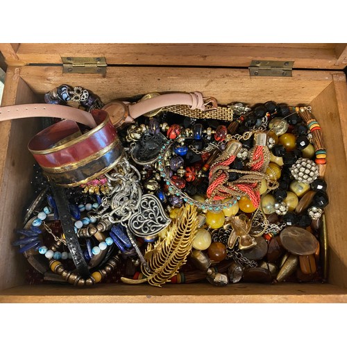 25 - Two boxes of mostly costume jewellery -