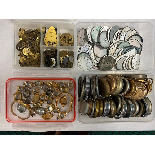 47 - A quantity of watch part, dials, cases etc -