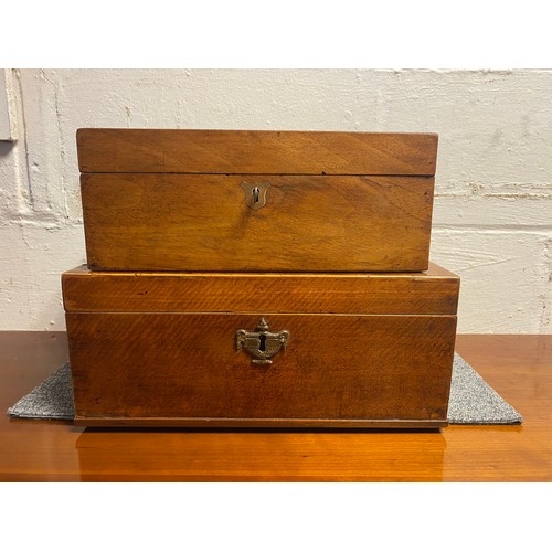 177 - A 19th century lap desk, with fitted interior and a work box (2)