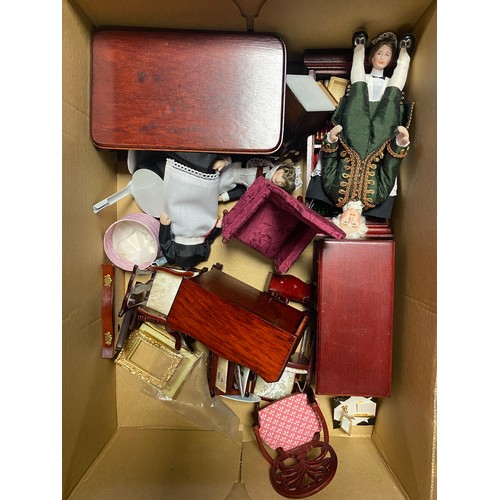 129A - A quantity of dolls house furniture and accessories -