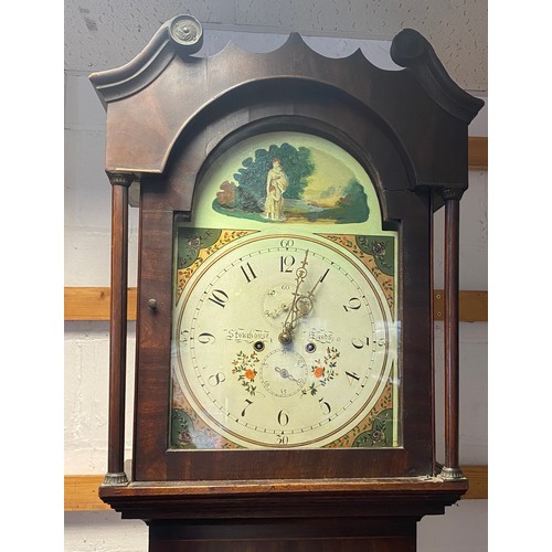 271 - A George III 8 day longcase clock, the dial painted for Stonehouse, Leeds, with painted spandrels an... 