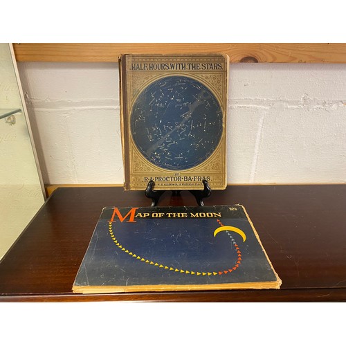 151 - Two volumes of Space interest: 'Half Hours with The Stars' and 'Map of the Moon' (2) -