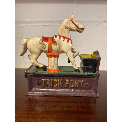 220 - A cast iron 'Trick Pony' money box -