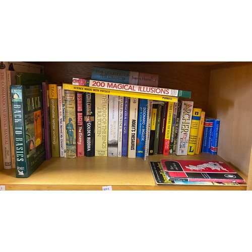 144 - Two shelves of books, of general interest, including sailing/marine interest -