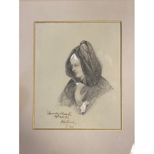 127 - 19th Century School -                                                           
Portrait sketch of ... 