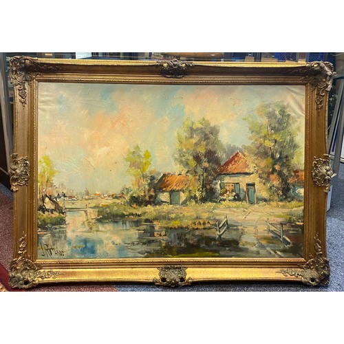 116 - J Rolands, 20th century -                                                    
Rural scene, signed, o... 