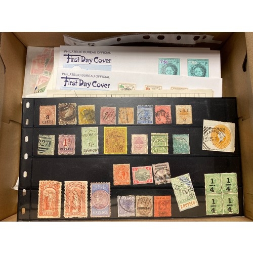 Stamps box of Commonwealth packets, loose, covers, circuit books and