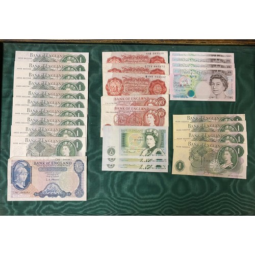 241 - Scripophily: a quantity of GB banknotes, including C series £5 note -