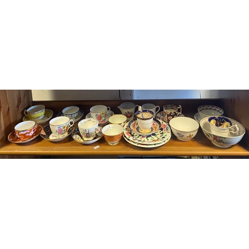 130 - A collection of 18th and 19th century teawares, to include Crown Derby -