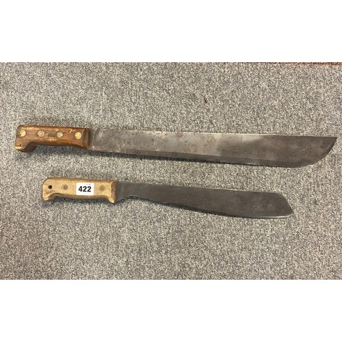 422 - A 1944 Collis & Co US navy machete, together with a Martindale No 2 British WII machete -